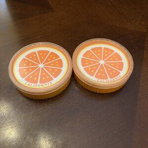 California Orange Slice Round Playing Card Decks in Plastic Cases Set of 2